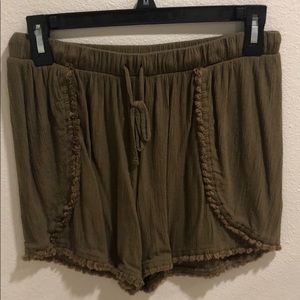 Olive green embellished shorts!